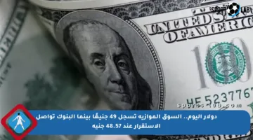 دولار اليوم.. السوق الموازية تسجل 49 جنيهًا بينما البنوك تواصل الاستقرار عند 48.57 جنيه